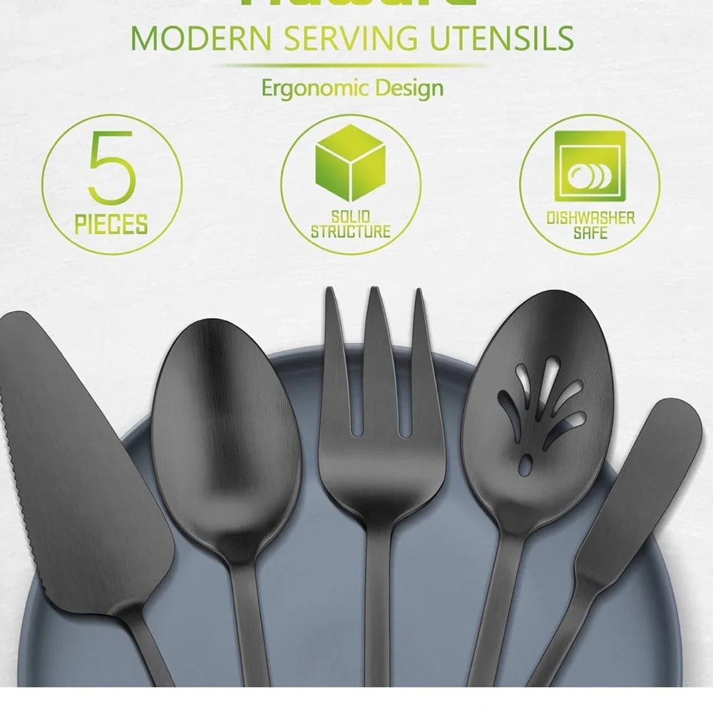 5 piece stainless steel serveware set